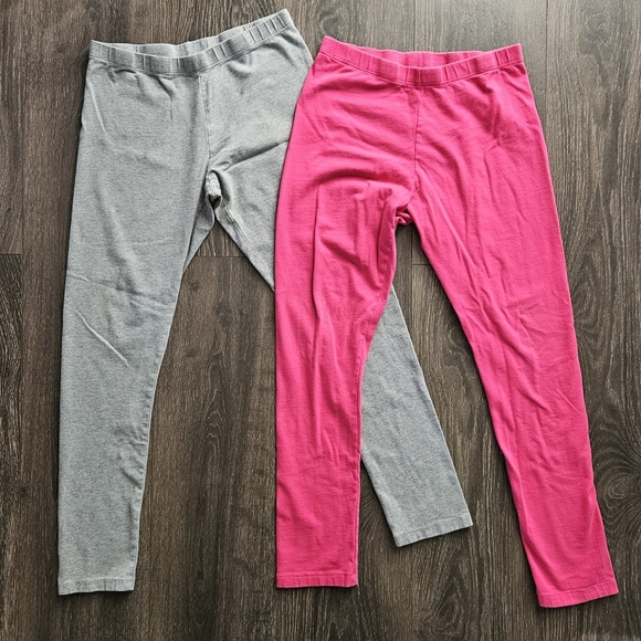 Wonder Nation Two Pairs of Girls XL (14-16) Leggings - Gray & Pink - Picture 1 of 9